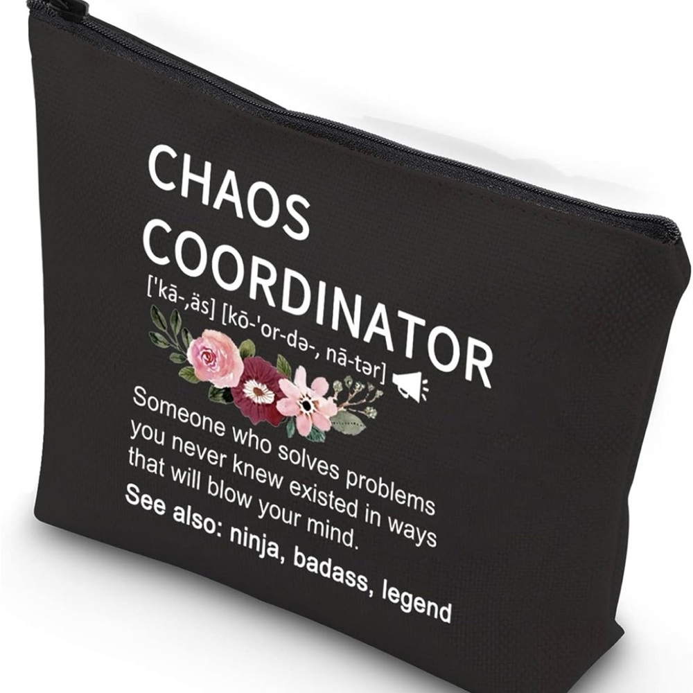 Black Chaos Coordinator Makeup Bag or Pouch